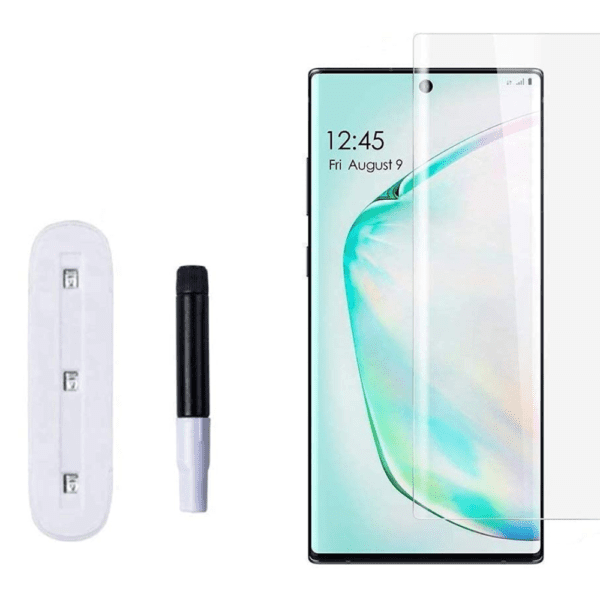 Curved Glass Uv Tempered Glass for Galaxy Note 10 || Edge to Edge Screen Protector ||Samsung Galaxy Note 10 Uv Liquid Glue UV Tempered Glass 
