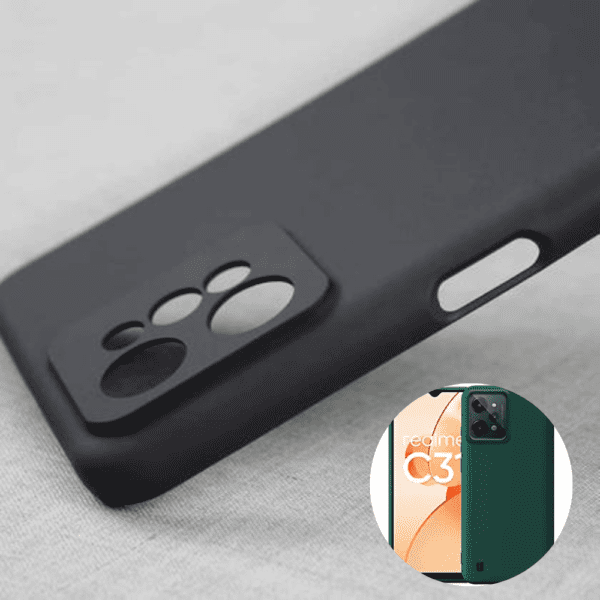 Realme C31 Silicone Back Cover | Soft Silicone Camera Protection Matte Silicon Flexible | Rubberised Back Case Cover for Realmi C31 With free 11D