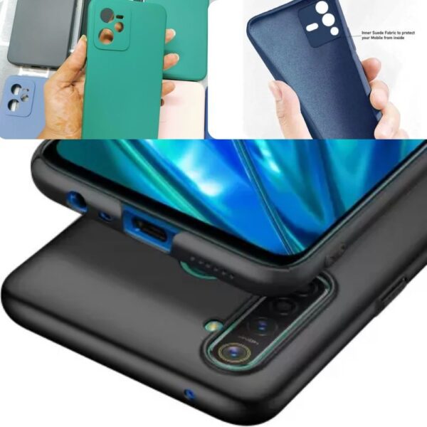 Oppo Realmi 5 Silicon cover | Soft Silicone Camera Protection Matte Silicon Flexible | Rubberised Back Case Cover for Realmi 5 With free 11D