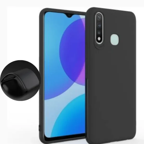Vivo Y19 Back Cover Silicone | Soft Silicone Camera Protection Matte Silicon Flexible | Rubberised Back Case Cover for Vivo Y19 With free 11D