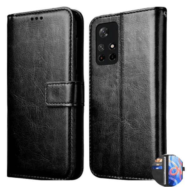 Flip Cover For Redmi Note 11 t 5G Leather Cover With Camera Protection