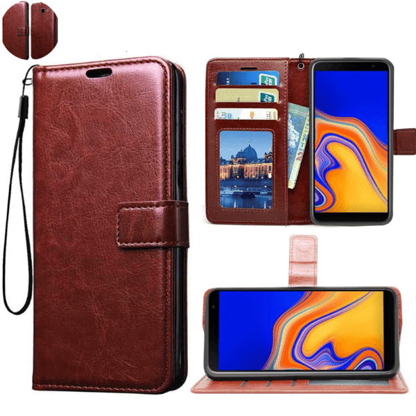 Flip Cover For Samsung J4 Plus Core Leather Cover With Camera Protection