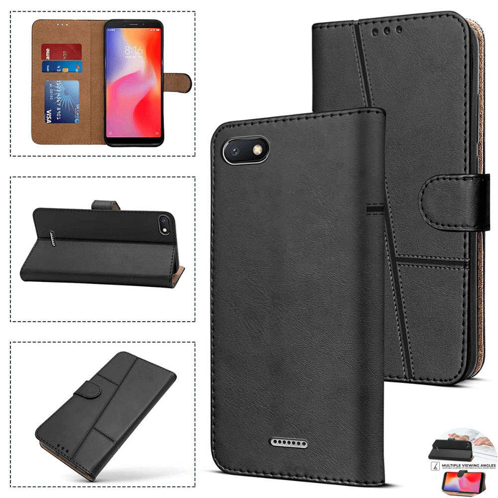 Flip Cover For Redmi 6 A Leather Cover With Camera Protection