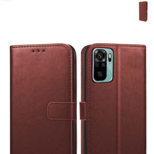 Flip Cover For Redmi Note 10 Leather Cover With Camera Protection