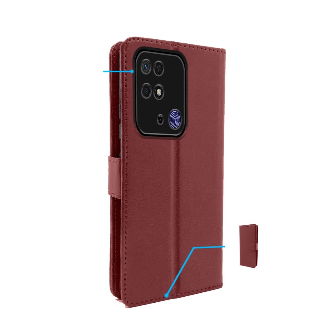 Flip Cover For Redmi 10 Leather Cover With Camera Protection