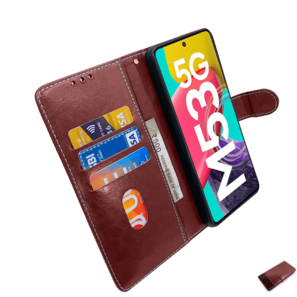 Flip Cover For Samsung M53 5G Leather Cover With Camera Protection