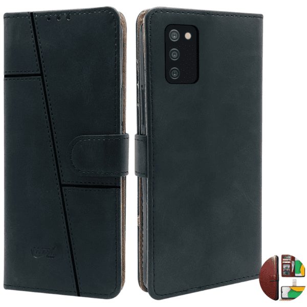 Flip Cover For Samsung A03s Leather Cover With Camera Protection