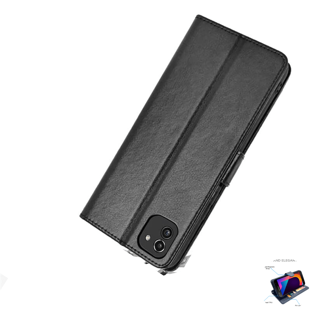 Flip Cover For Samsung A03 Leather Cover With Camera Protection