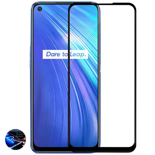Realme 6 tempered glass guard with full-screen coverage