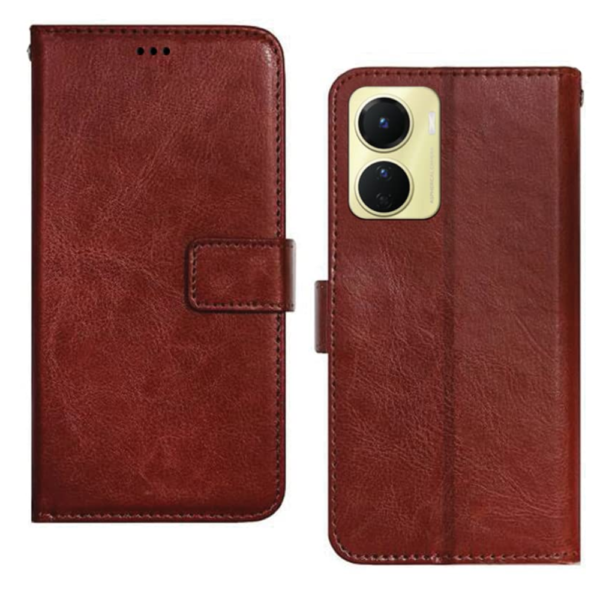 Flip Cover For Vivo Y16 Leather Finishing