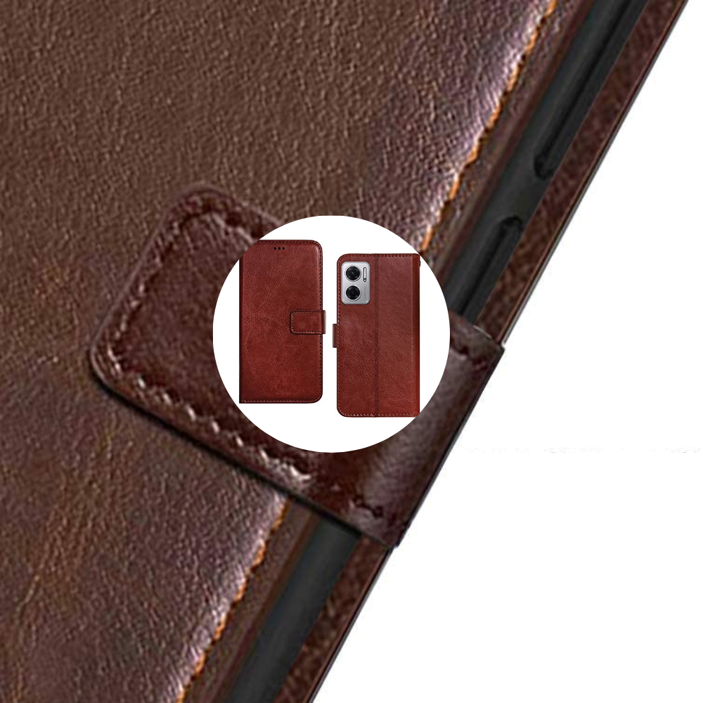 Redmi 11 Prime 5G Flip Case Cover With Leather Finishing