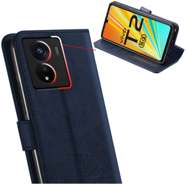 Flip Cover For Vivo T2 5G With Lather Case