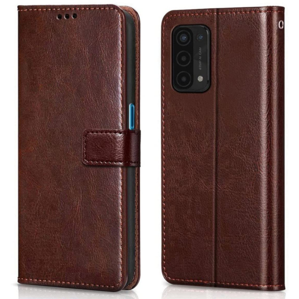 Flip Cover for Oppo A74 5G Leather Finishing