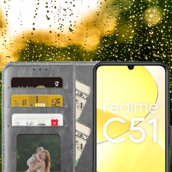 Flip Cover For Realme C51 4G Leather Finish