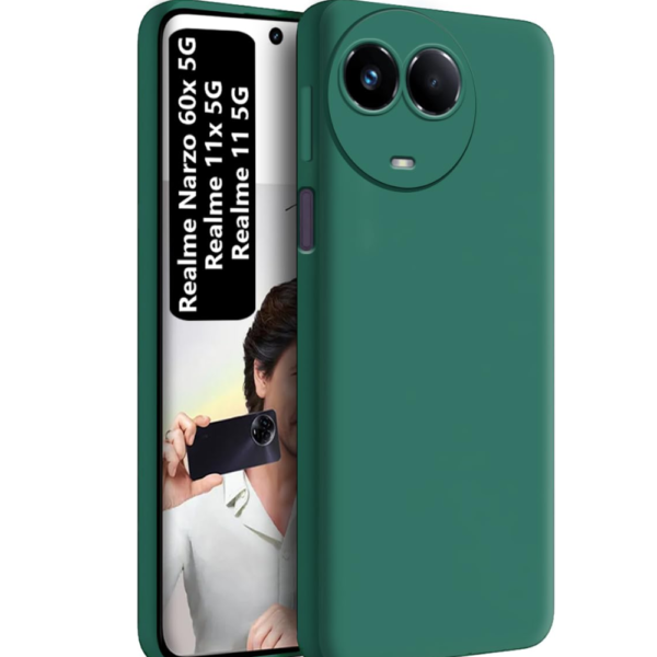 Silicon Back Cover For Realme C67 Green